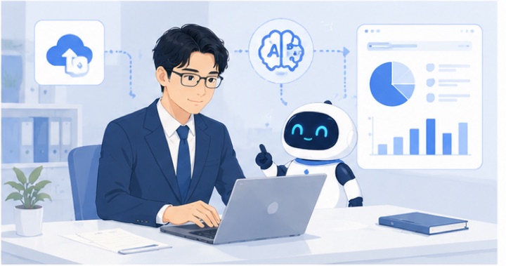 導入後:ダッシュボードを見ながらAIと業務を進める税理士